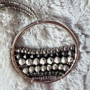 Silver and Black Beaded Necklace